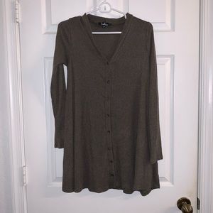 Lulu’s Green Button Down Sweater Dress- Size S